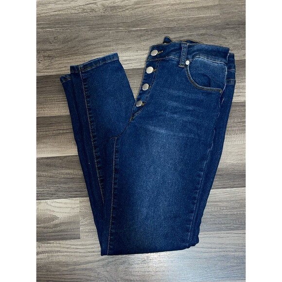 Tahari Jeans Button Fly Skinny Dark Rinse Women’s 6/28 - Picture 2 of 10